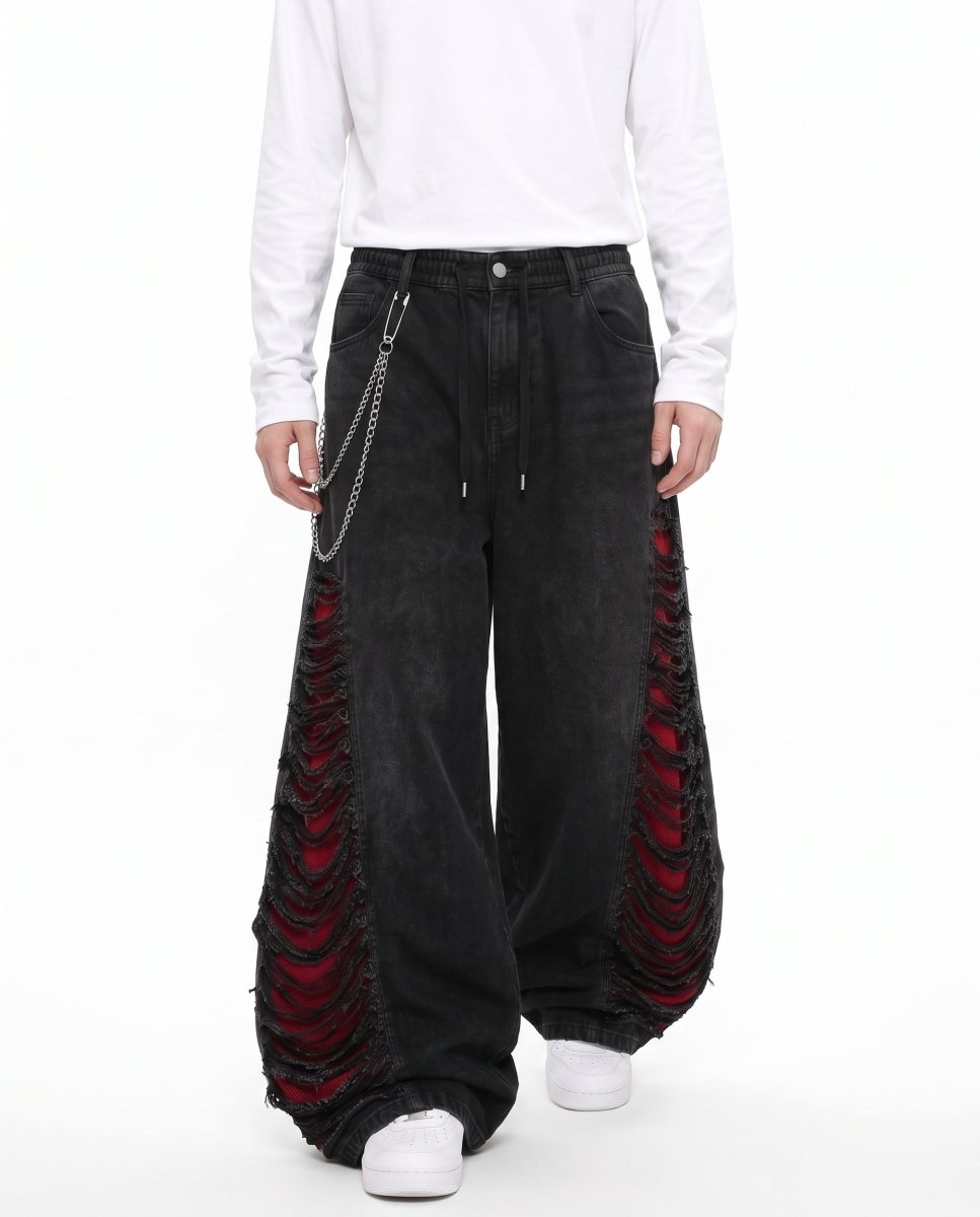 Distressed Wide Pants na3215