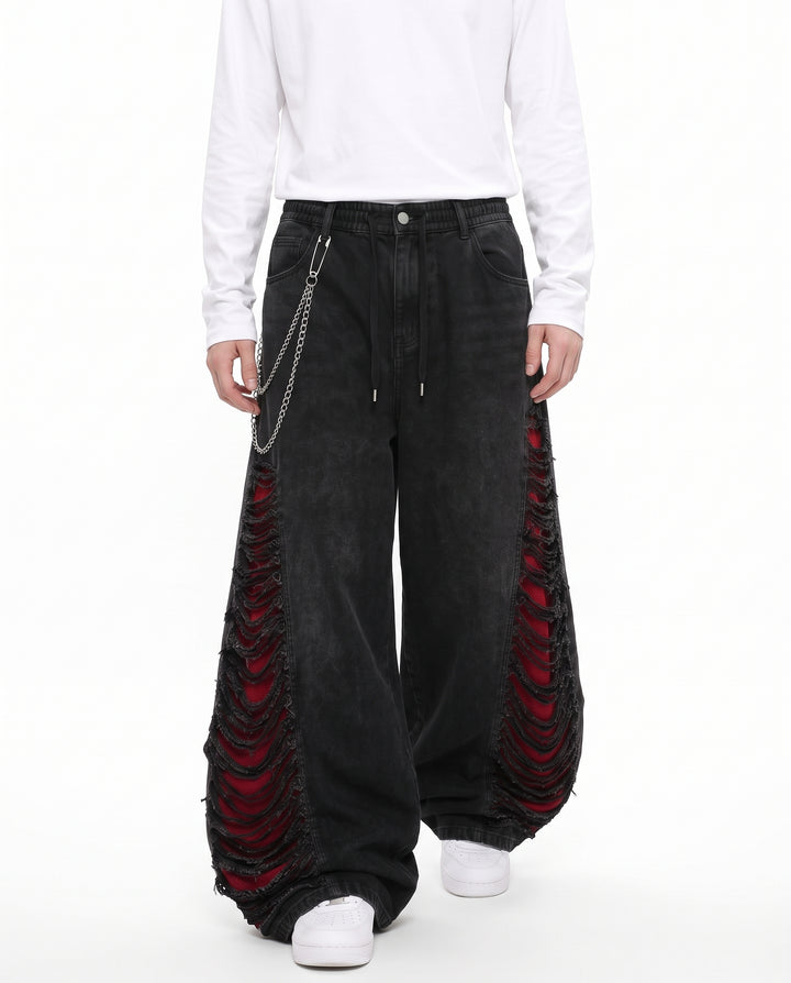 Distressed Wide Pants na3215
