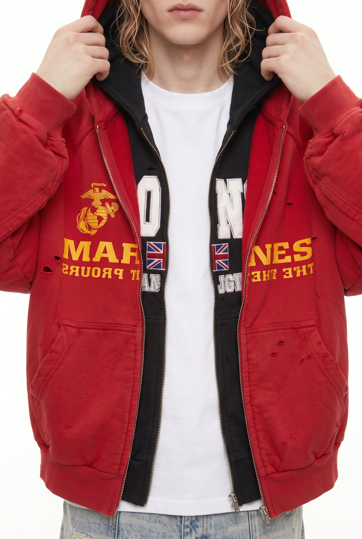 Graphic Zip Hoodie na2810