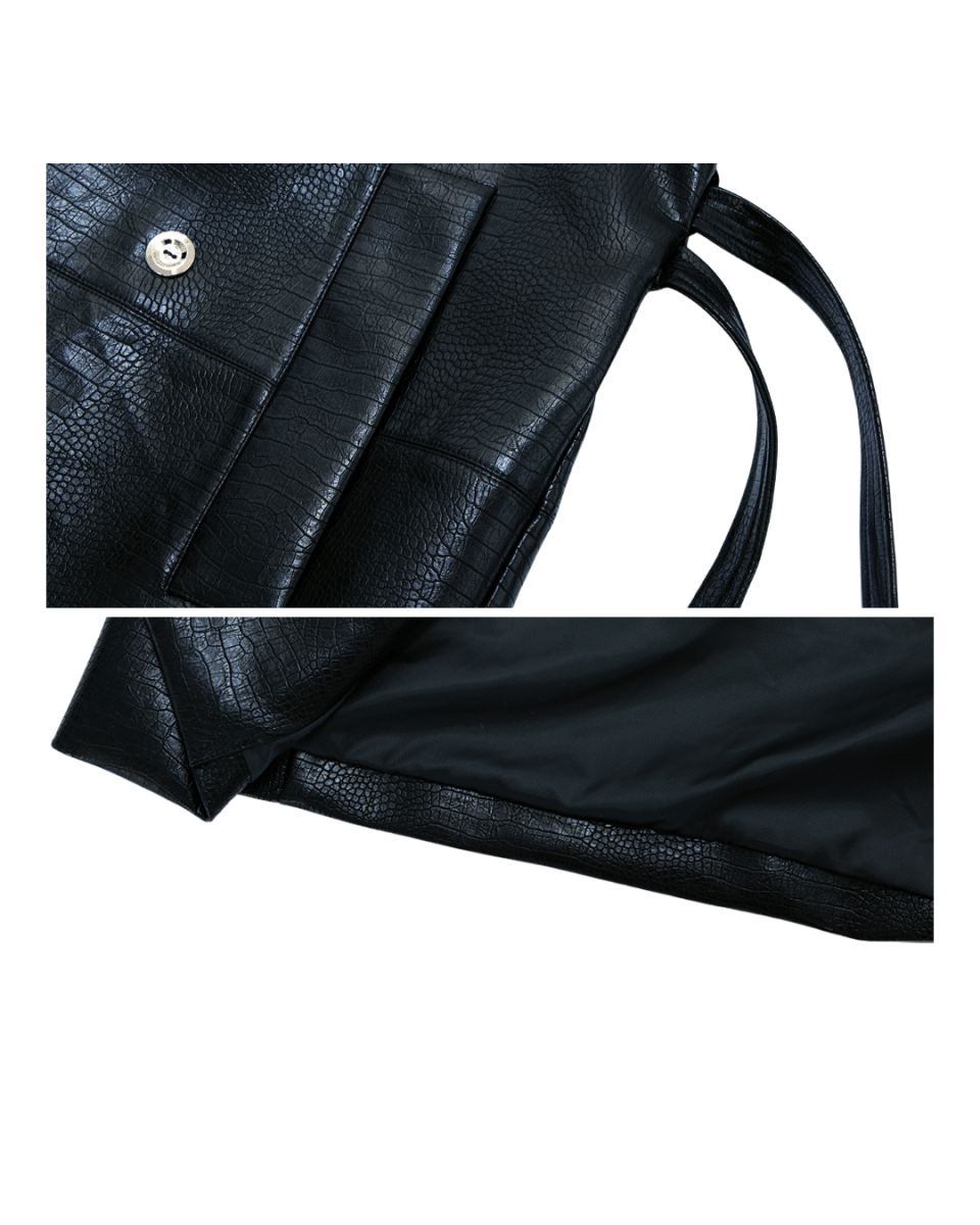 [ArguE CulturE] Noir Blade Leather Trench na2258