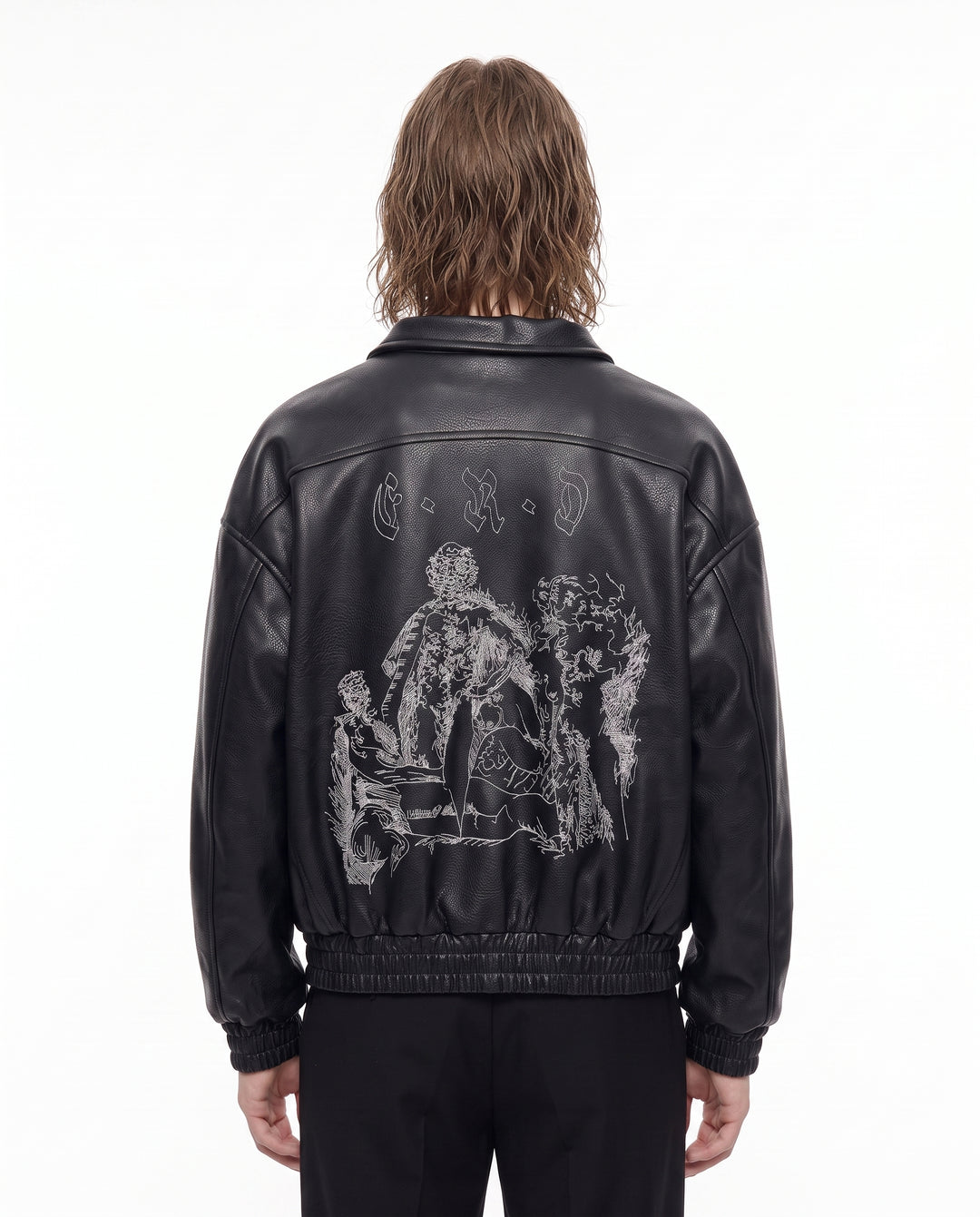 Graphic Leather Jacket na2951