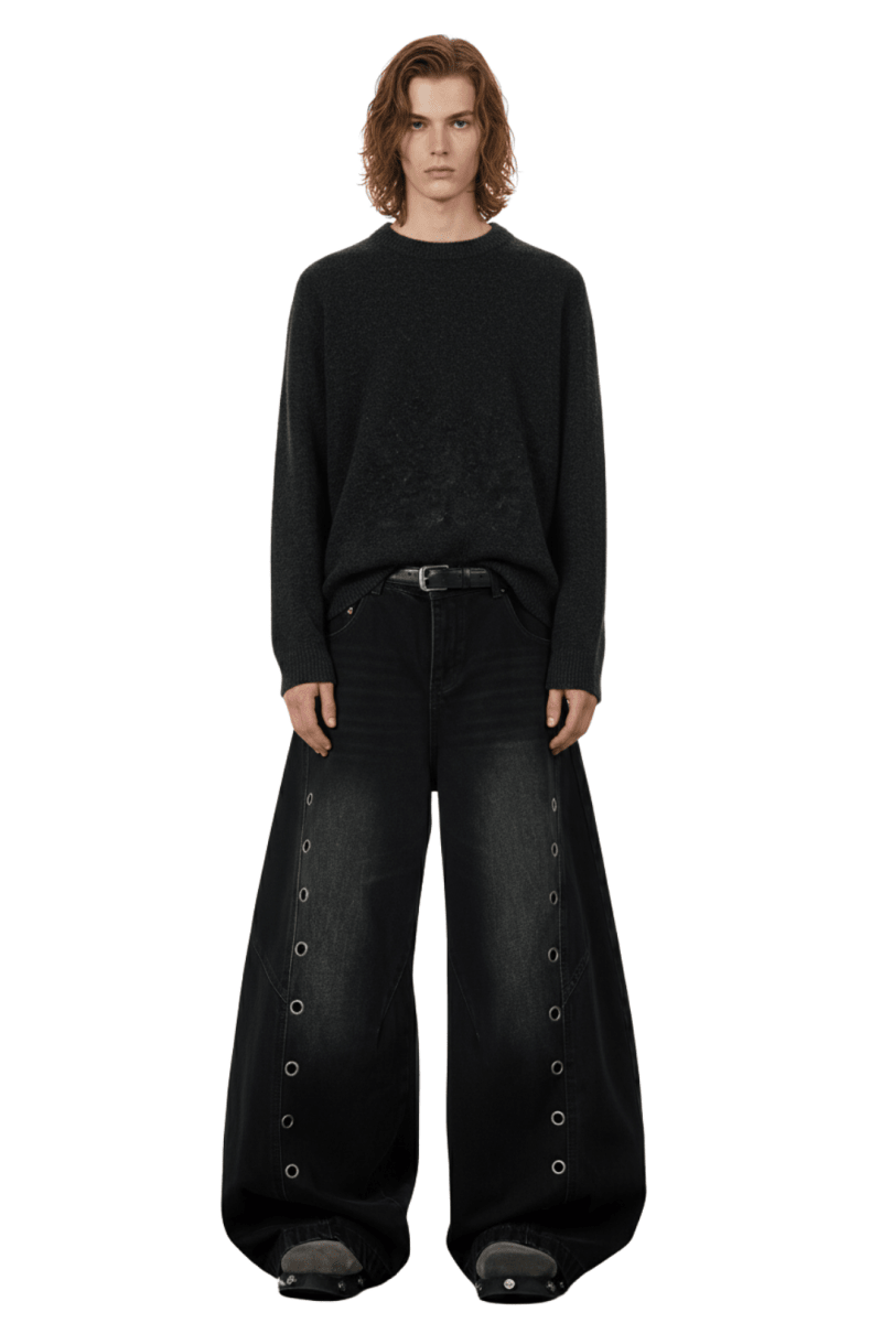 Shadow Wash Oversized Denim Pants na2408