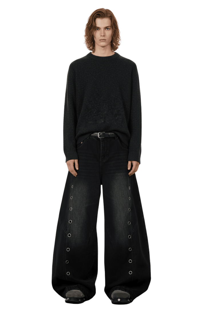 Shadow Wash Oversized Denim Pants na2408