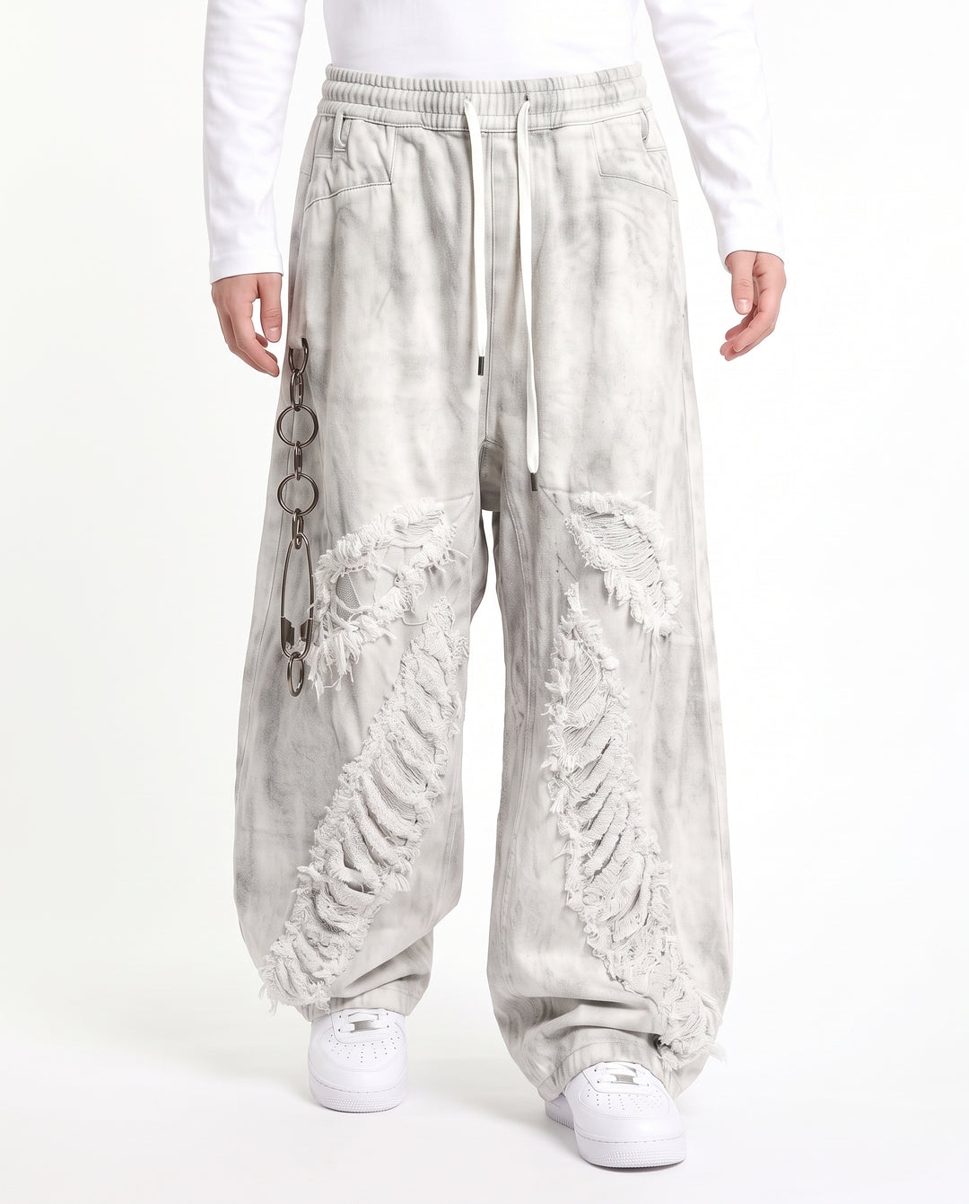 Distressed Wide Pants na3221