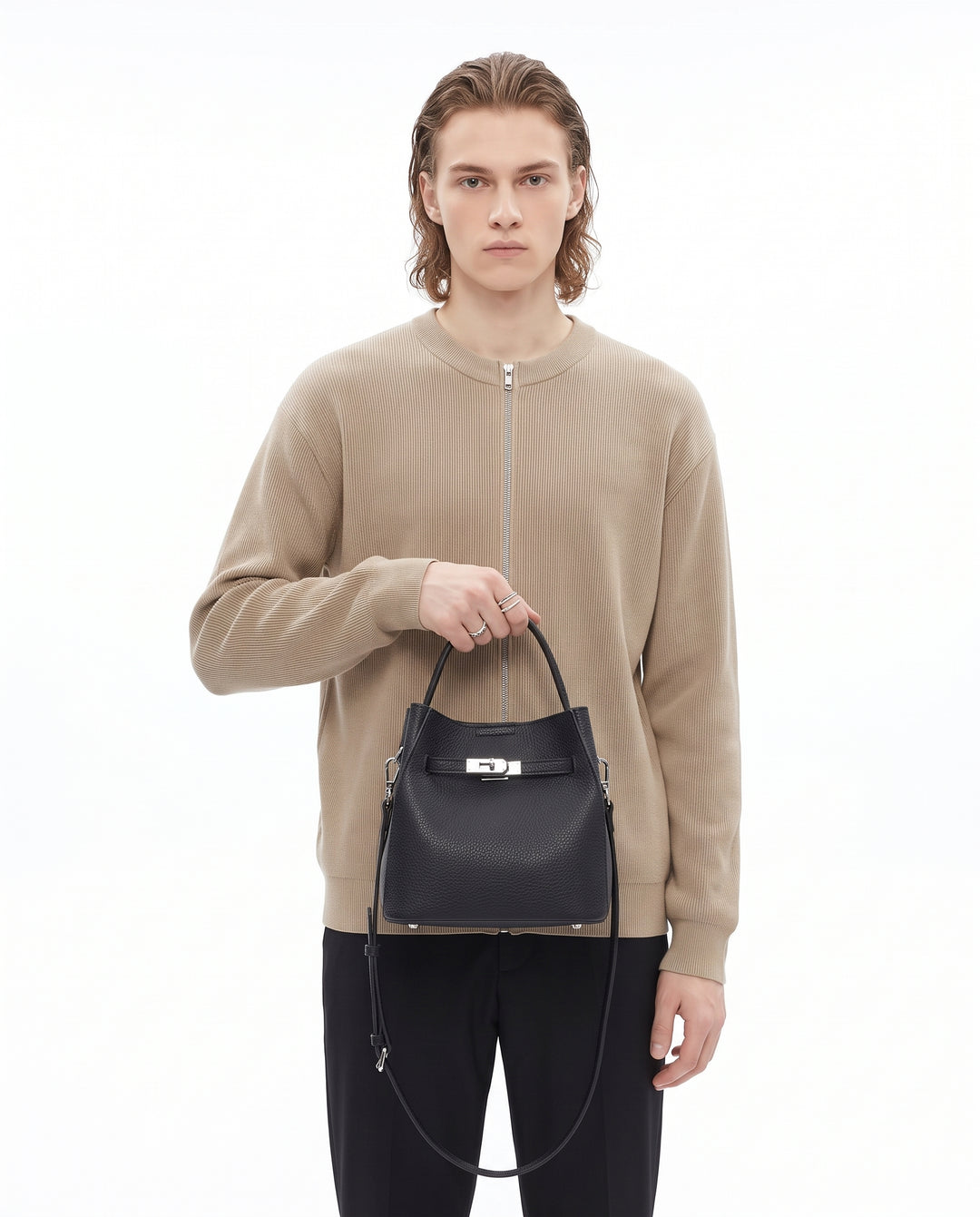 Leather Bucket Bag na3207