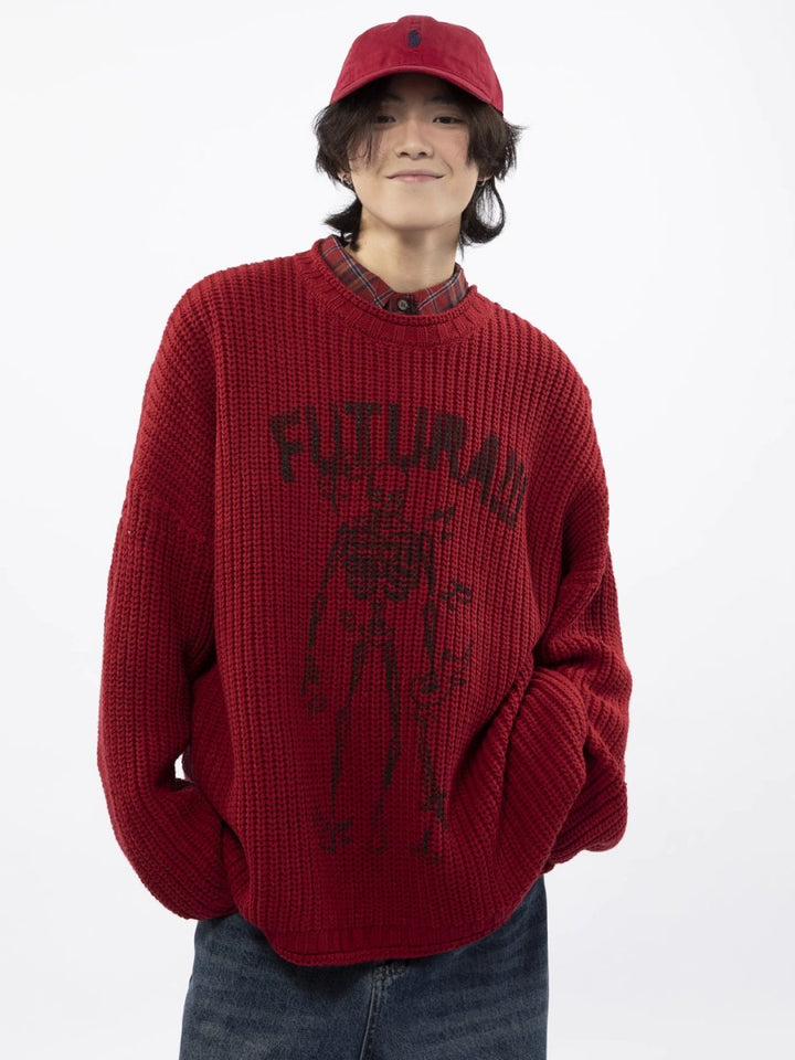 [FUTUREBOY] round neck sweater na1709