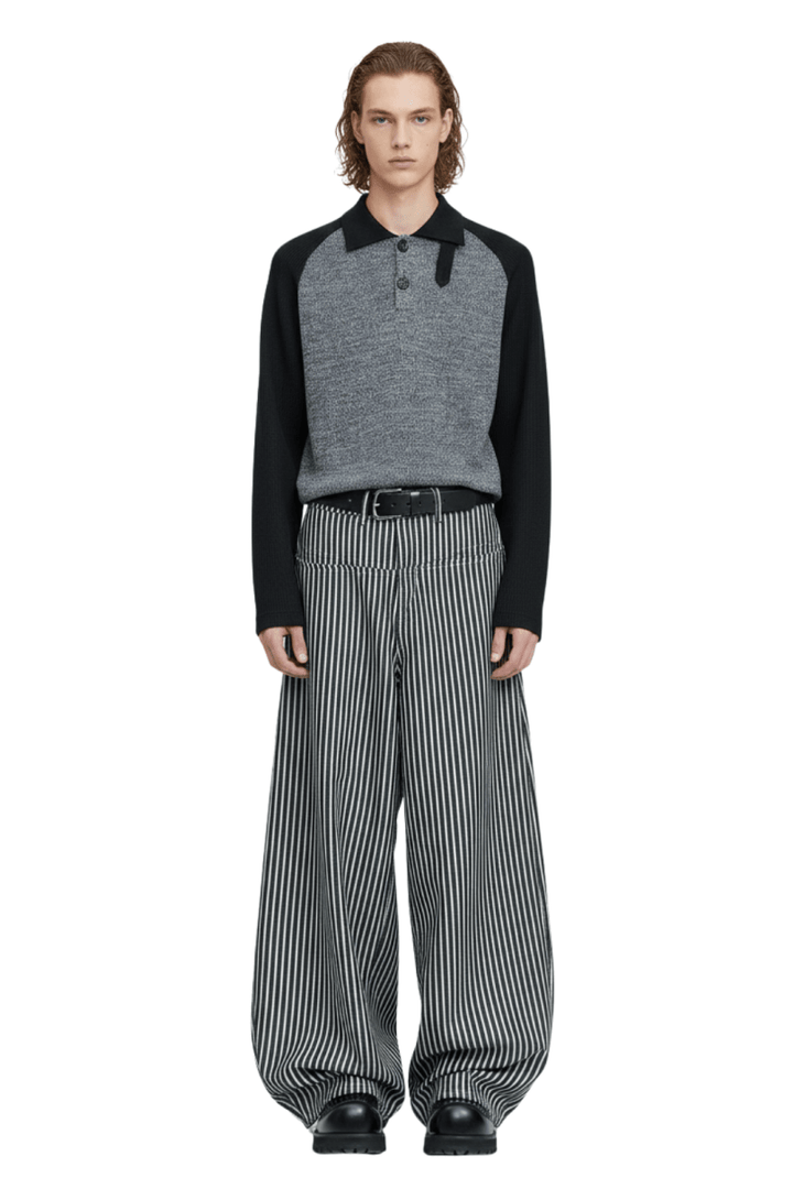 Monochrome Stripe Oversized Pants na2407