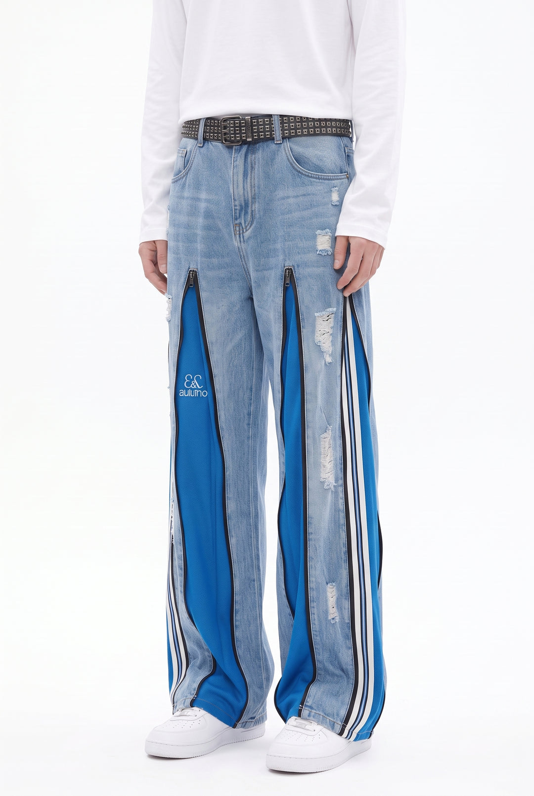 Patchwork Wide Jeans na2841