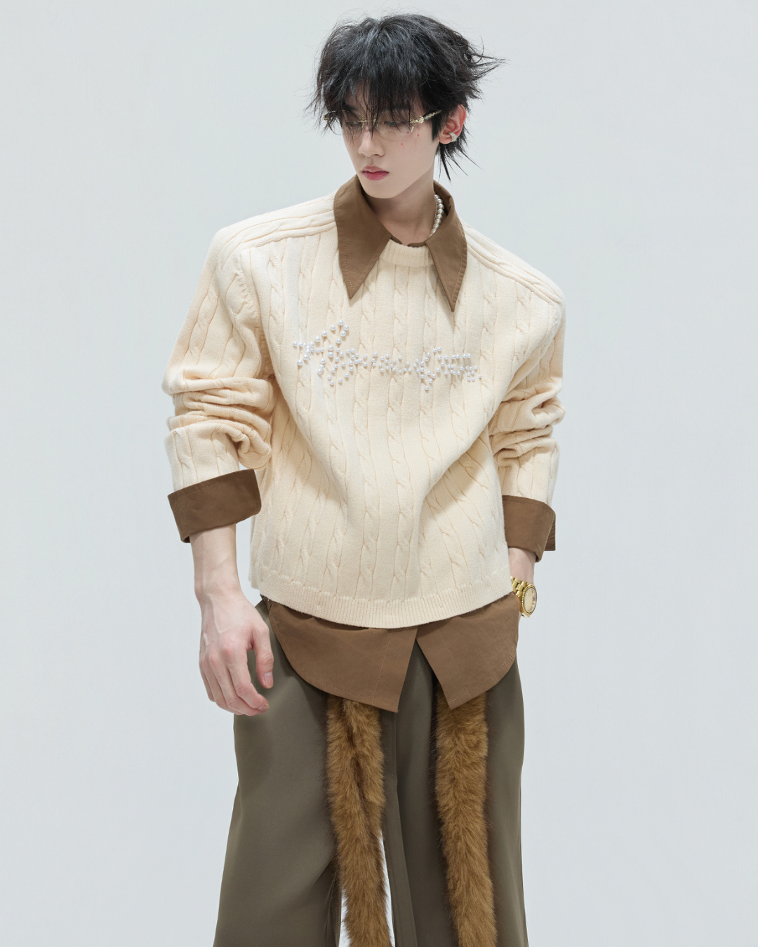 [ArguE CulturE]Pearl Logo Knit Sweater na2267