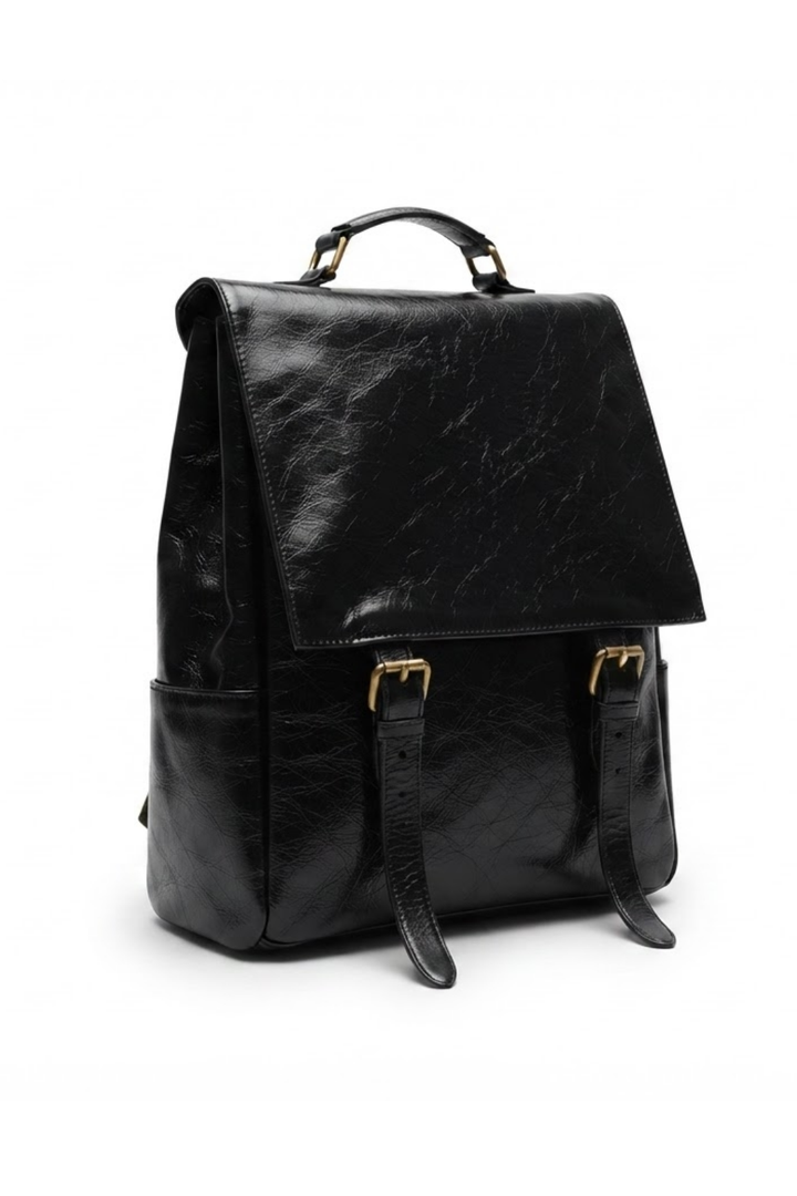 [sale] Crack Gloss Leather Backpack