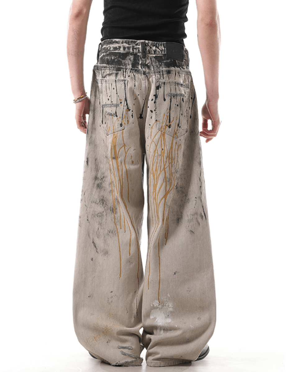 [BLANKIN] ink graffiti loose high street pants na2049