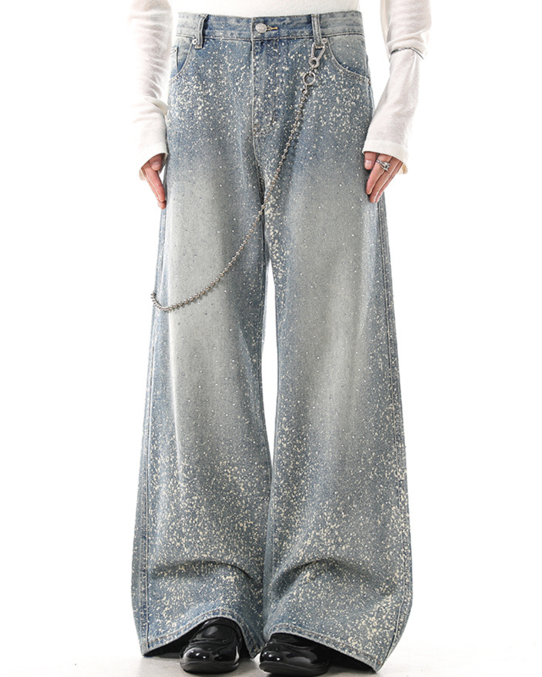 [BLANKIN] Grain Washed Wide Jeans na2281