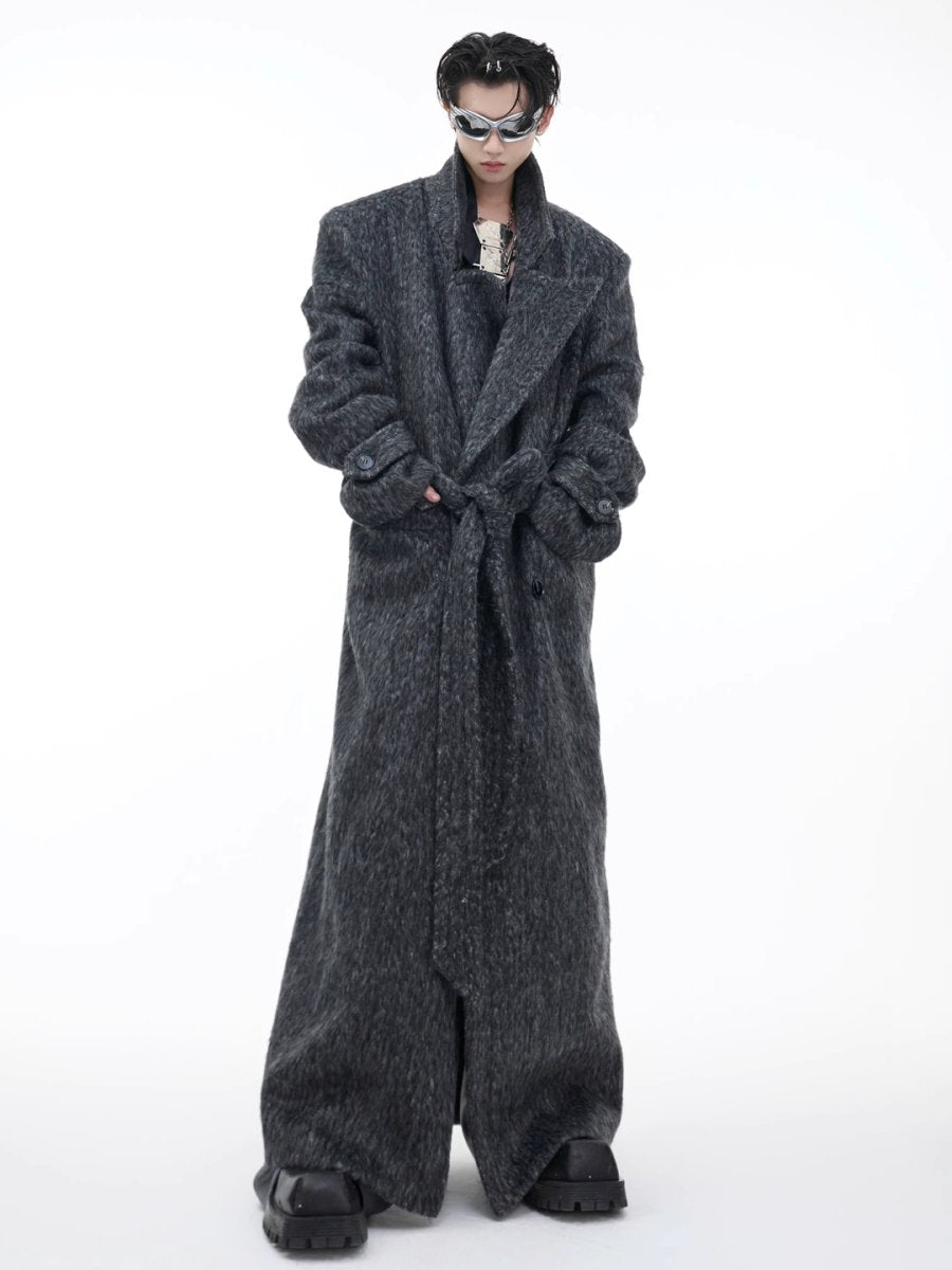 【CulturE】tweed loose long trench coat  na1578