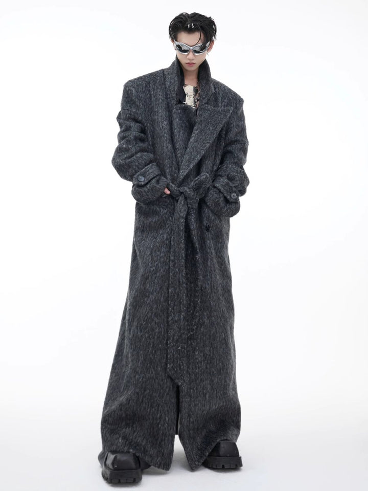 【CulturE】tweed loose long trench coat na1578