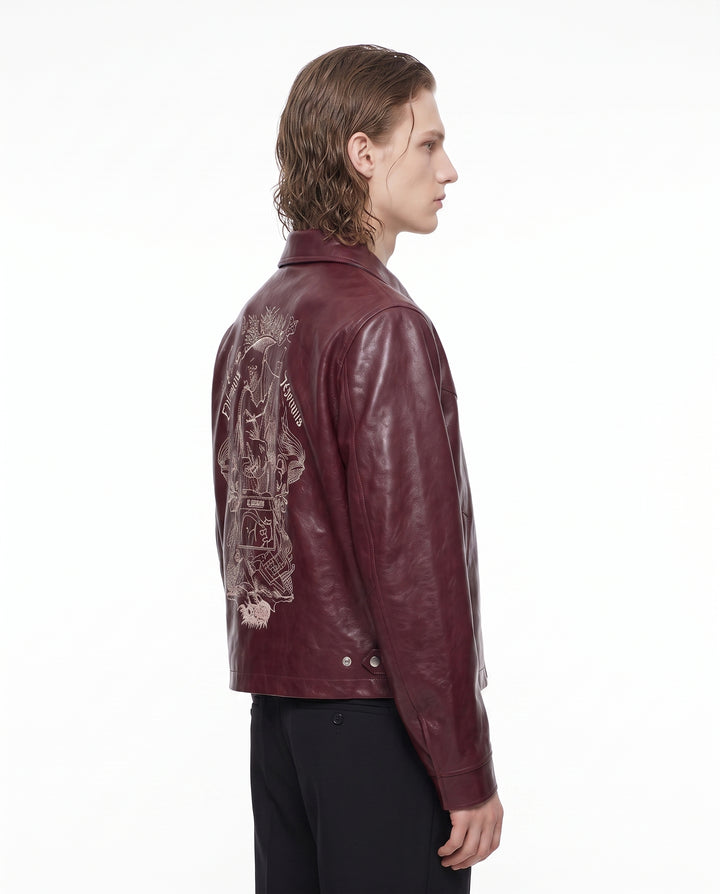 Graphic Leather Jacket na2948