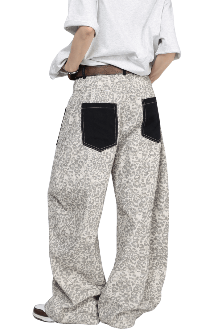 Leopard Pocket Detail Jeans na2435
