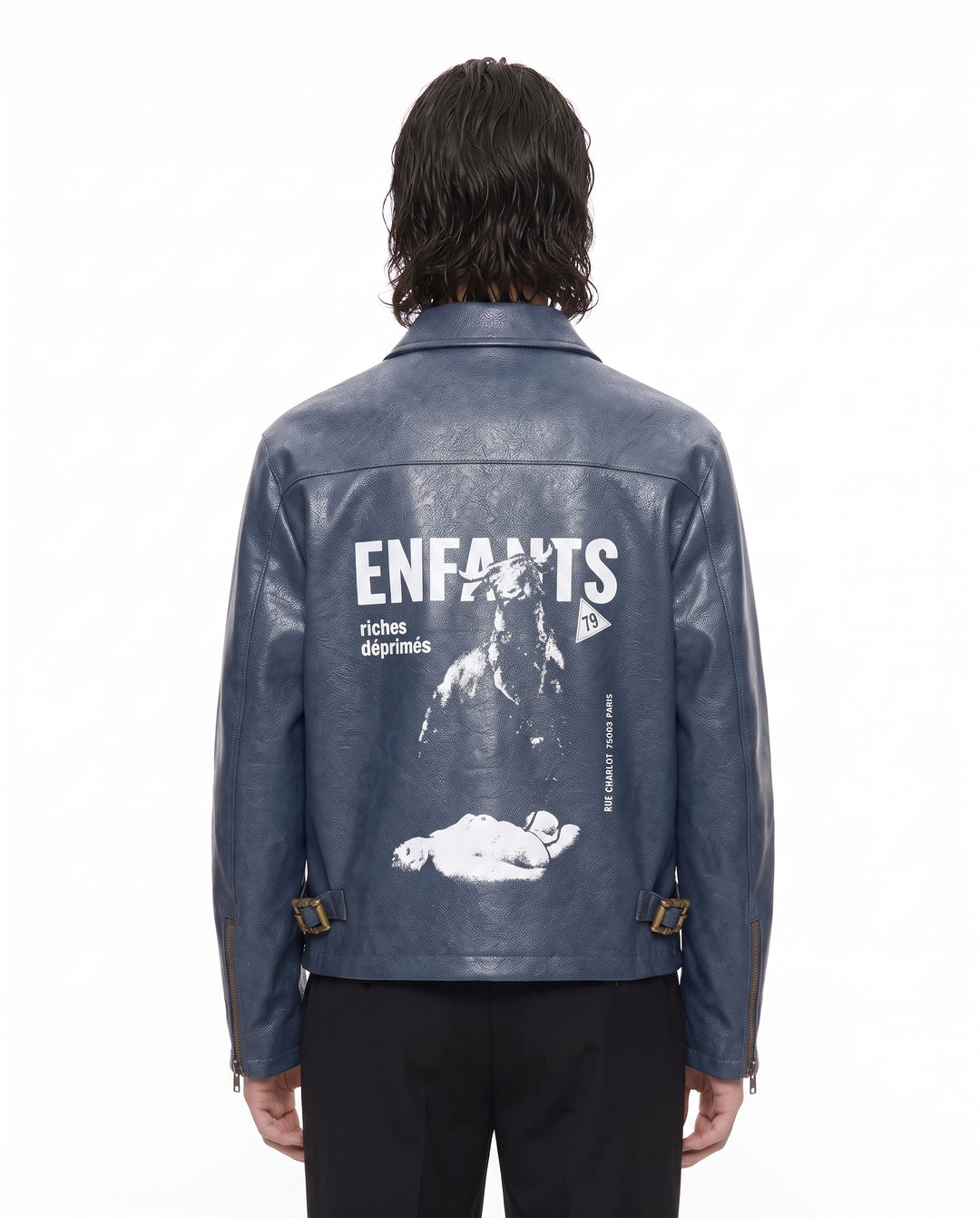 Blue Leather Jacket na2952