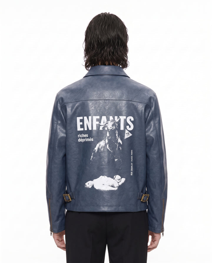 Blue Leather Jacket na2952