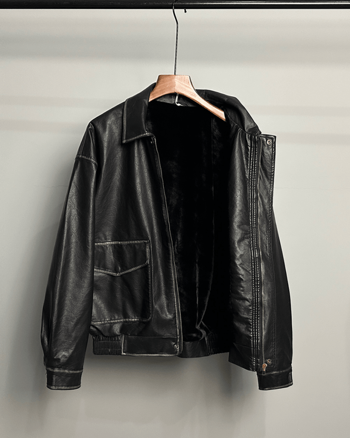 Noir Leather Utility Jacket na2263