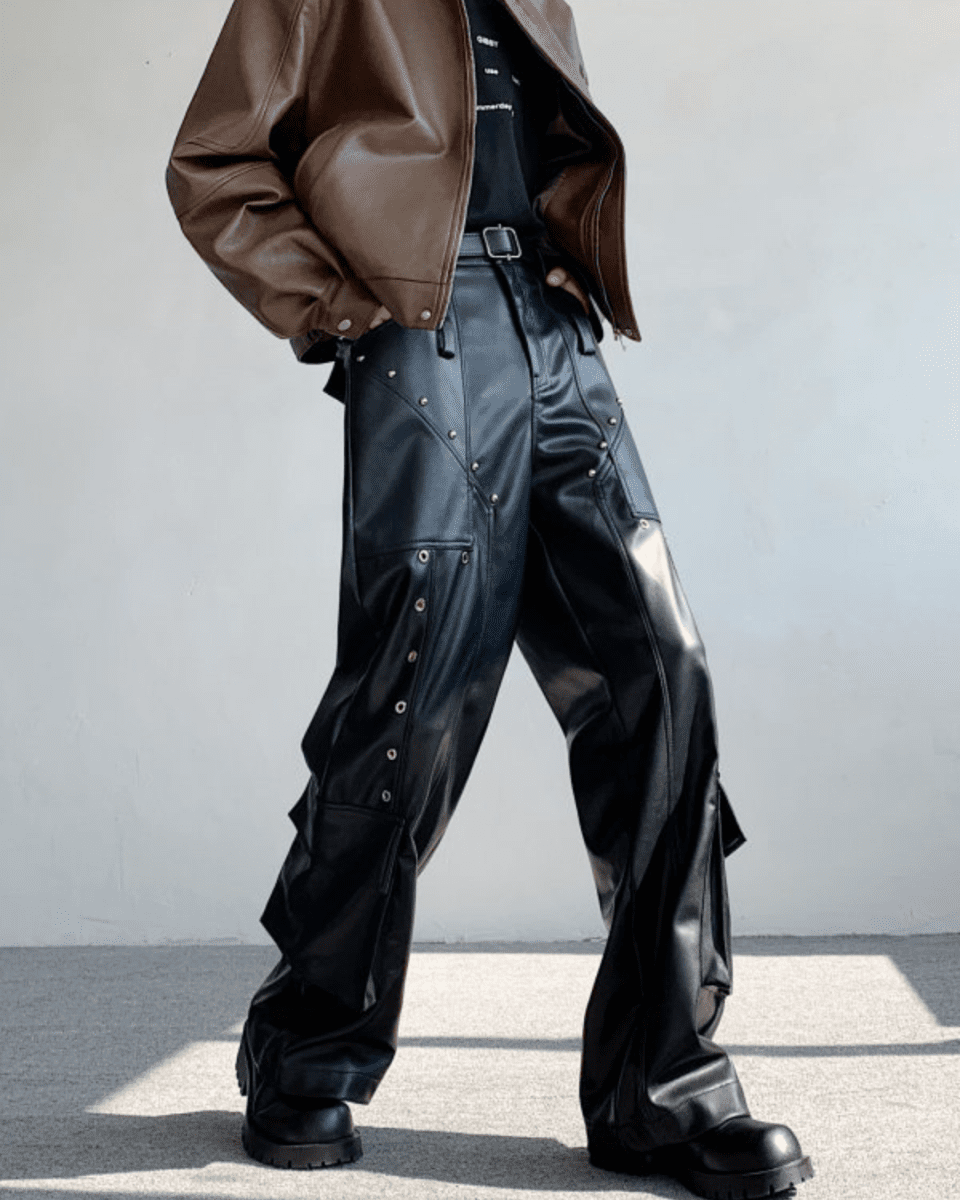 FORGE RIVET LEATHER PANTS na2308 
