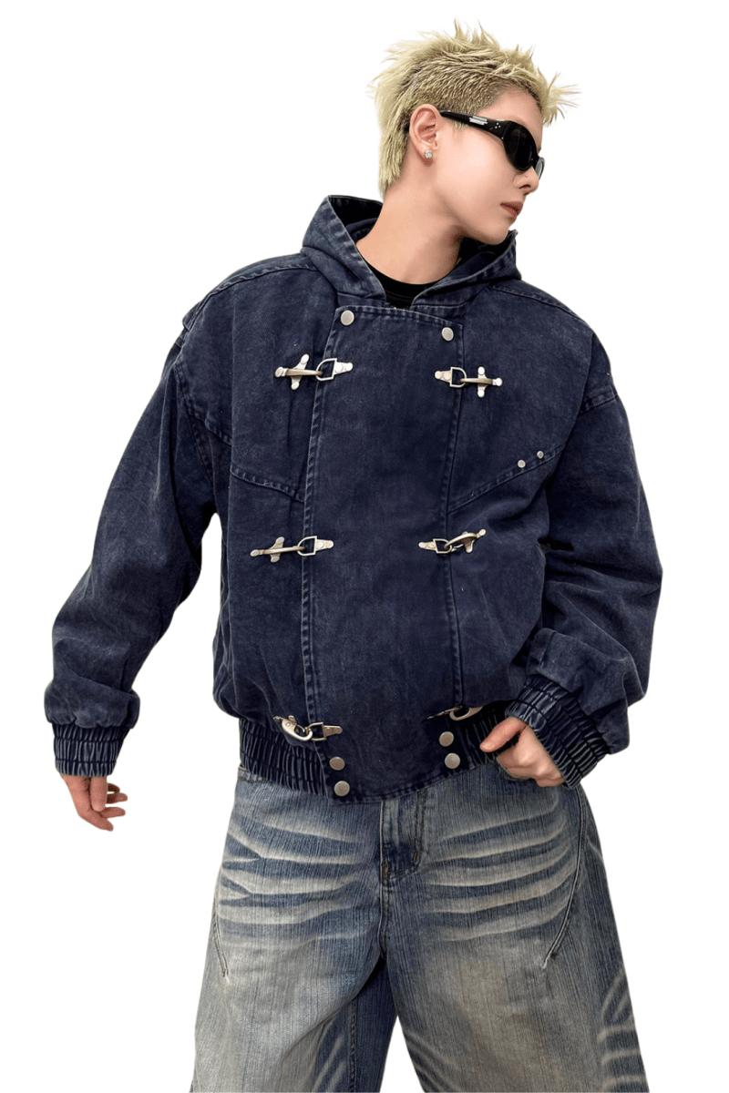 Buckle Washed Denim Hoodie na2433