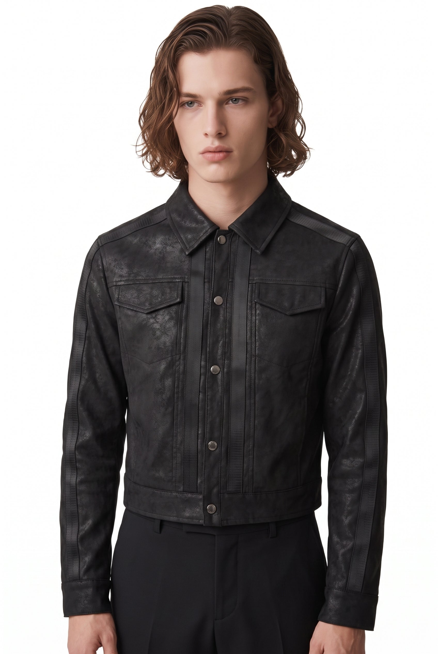 Cropped Leather Jacket na2787