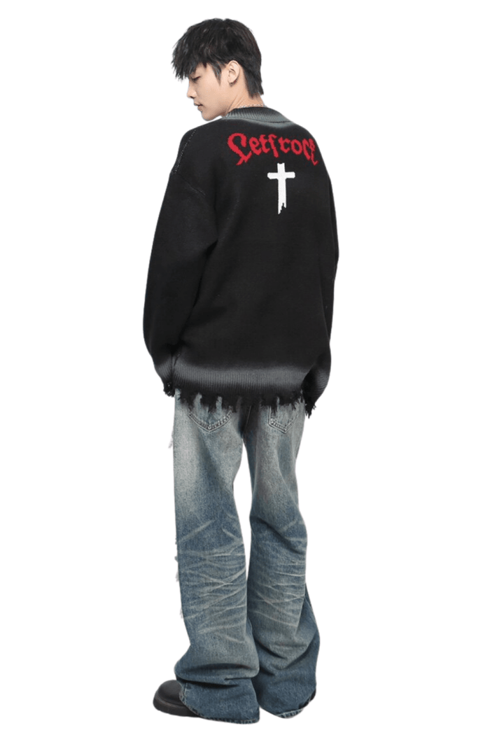 Retro Grunge Button Cardigan na2453