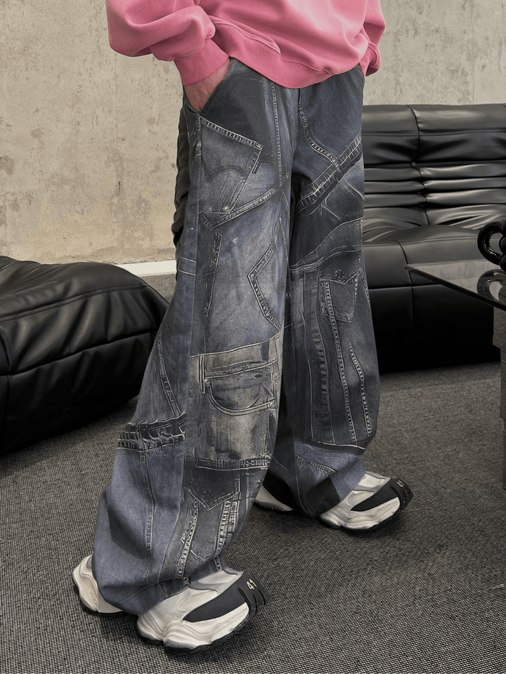 [SOULWORKER] washed wide-legged jeans na1269