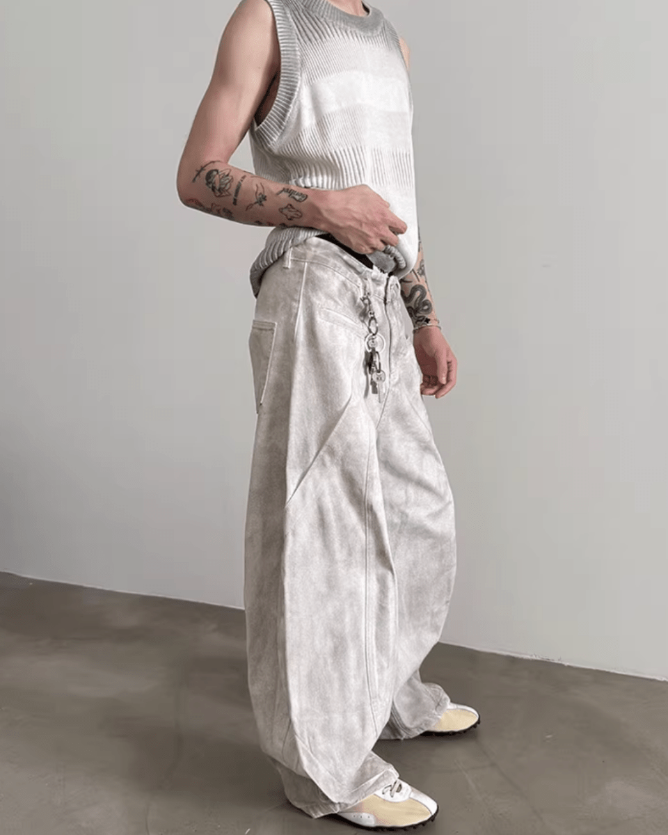 Heavyweight old-wash jeans na1980