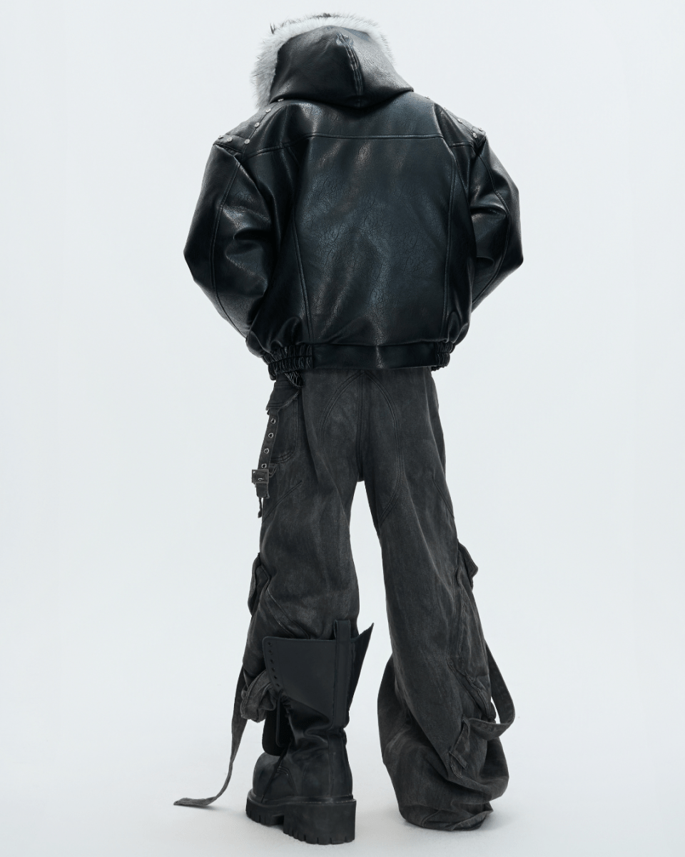 [ArguE CulturE] Noir Glacier Fur Jacket na2256