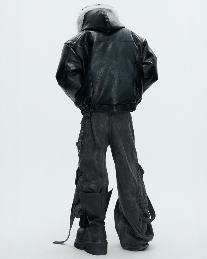 [ArguE CulturE] Noir Glacier Fur Jacket na2256