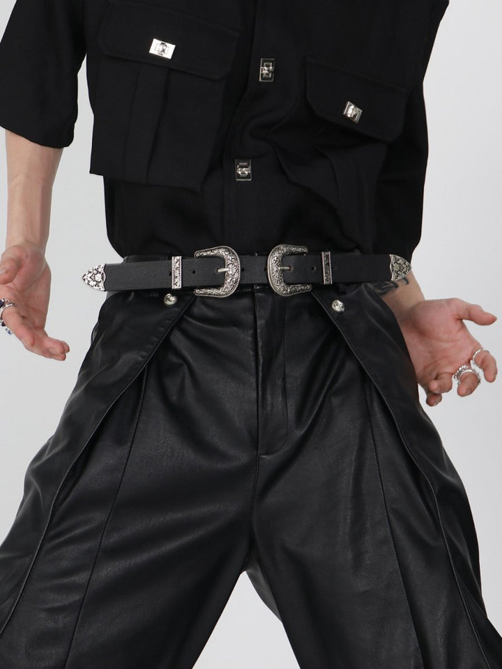 【CULTURE】Double Head Buckle Trendy Vintage Belt na1384