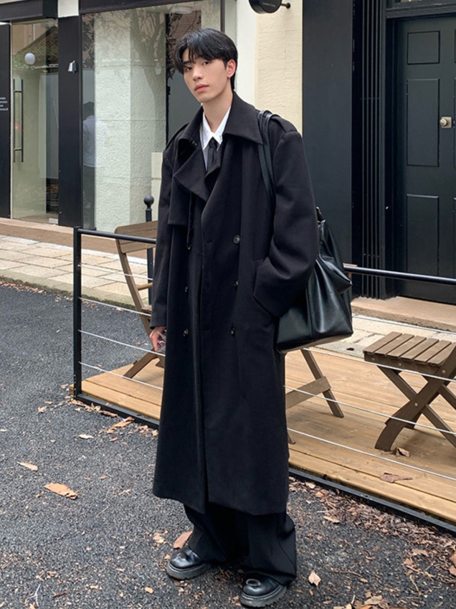 【ONELYC1NS】long knee-length trench coat na1639