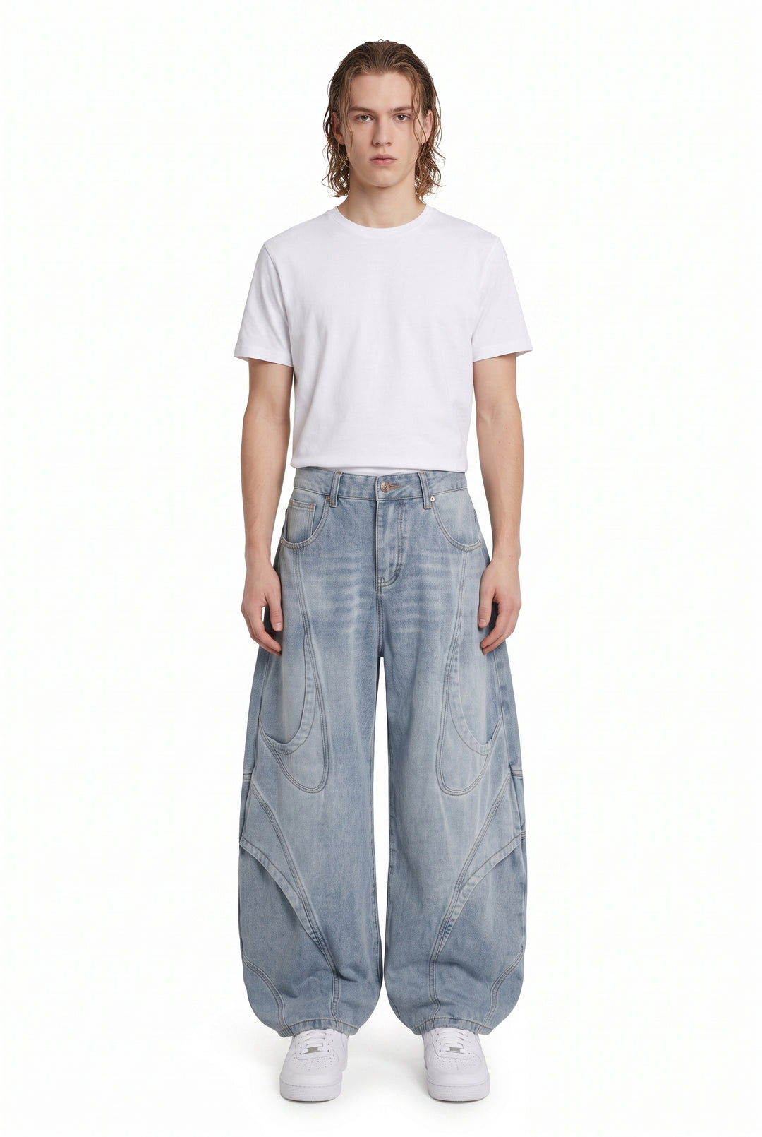 Curved Denim Pants na2822