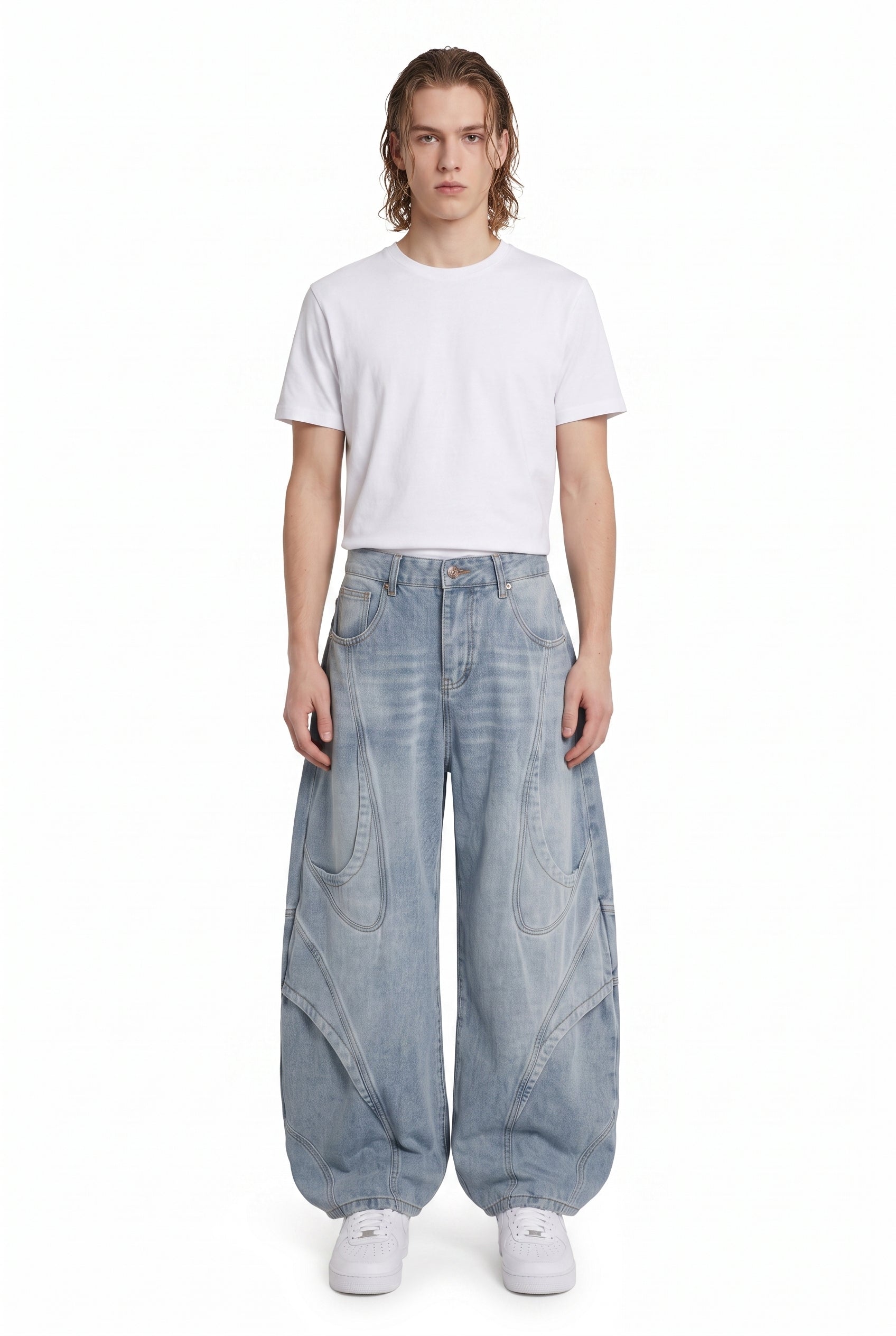 Curved Denim Pants na2822