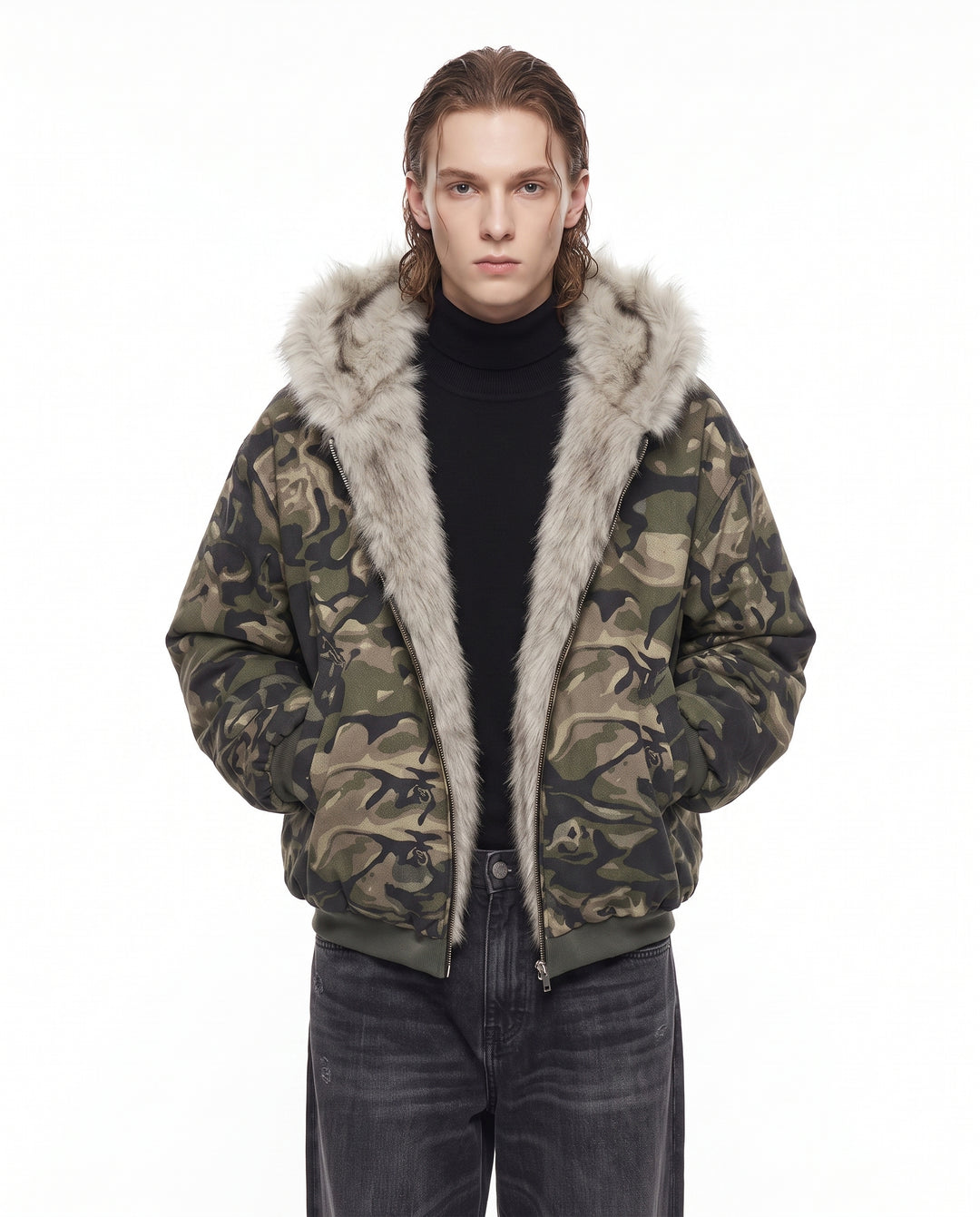 Camo Fur Jacket na3069