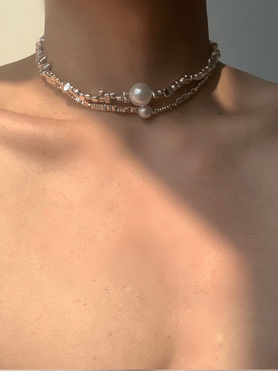 pearl jewelry simple silver necklace na1297