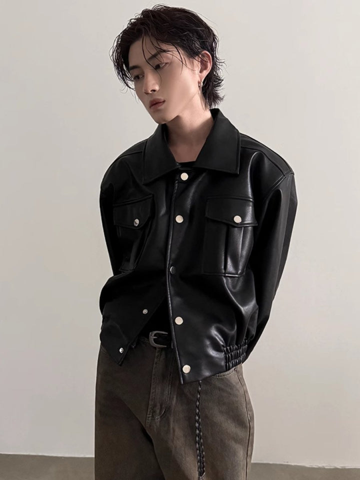 【GENESISBOY】 pu leather jacke na1535