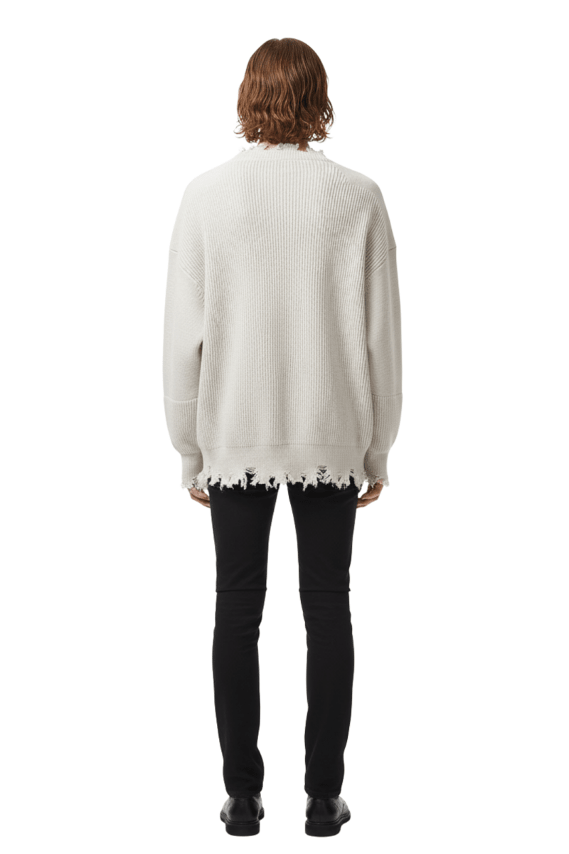Frayed Hem Oversized Knit Sweater na2415