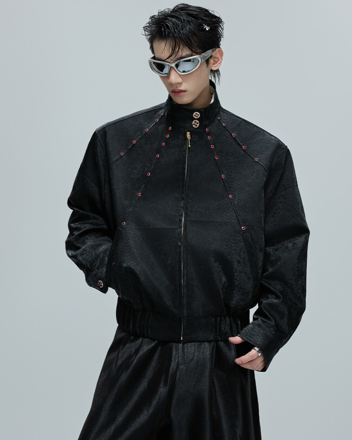 [ArguE CulturE] CRIMSON PYTHON LEATHER JACKET na2293