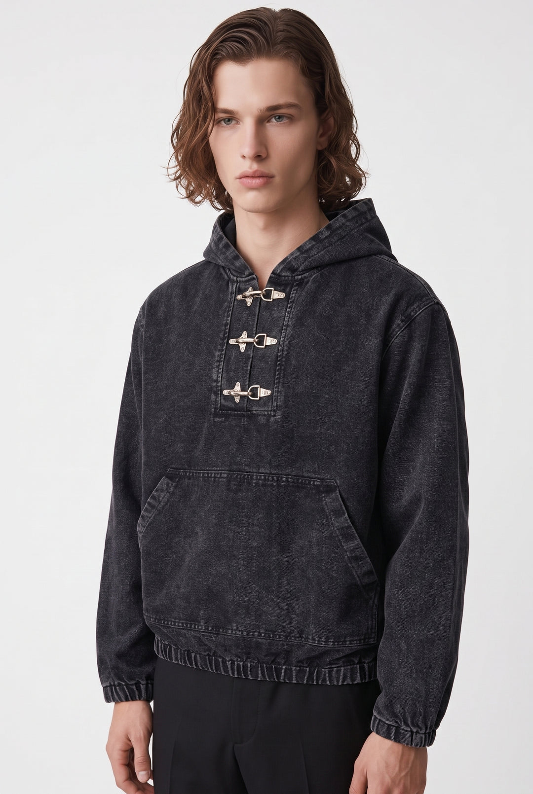 Buckle Denim Hoodie na2781