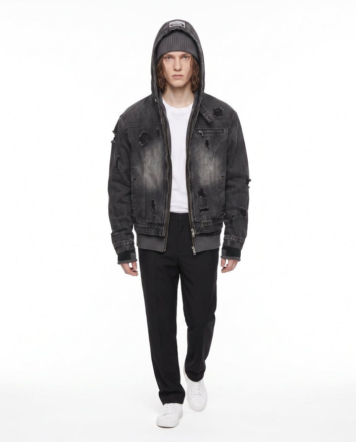 Hooded Denim Jacket na3035