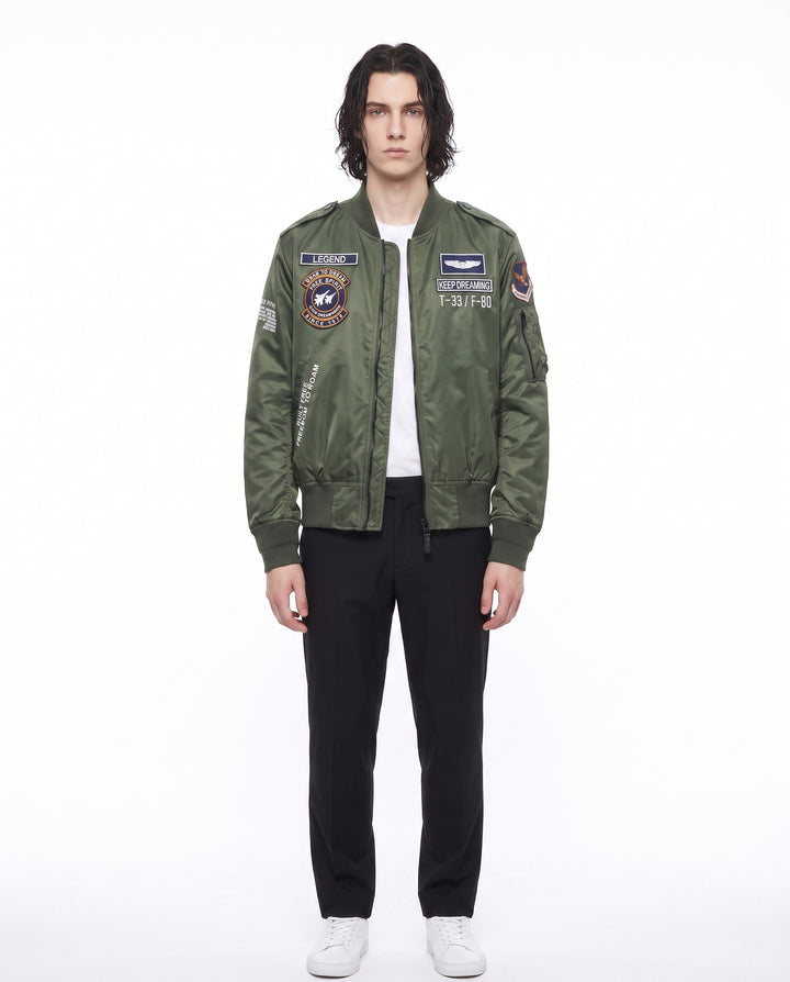 Patched Bomber Jacket na2988