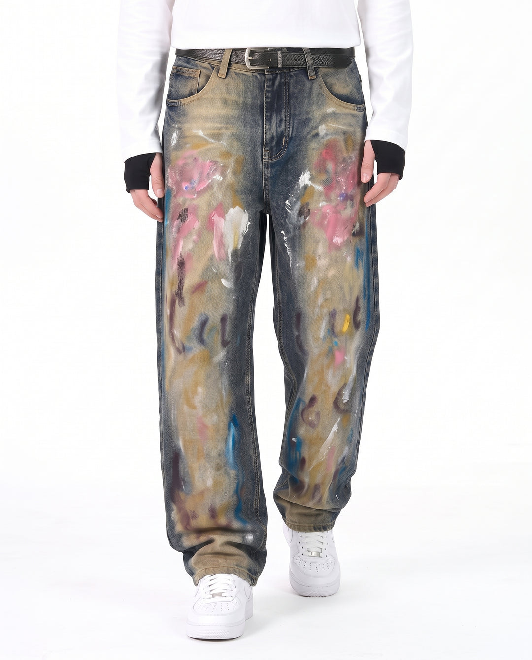 Painted Wide Jeans na3190