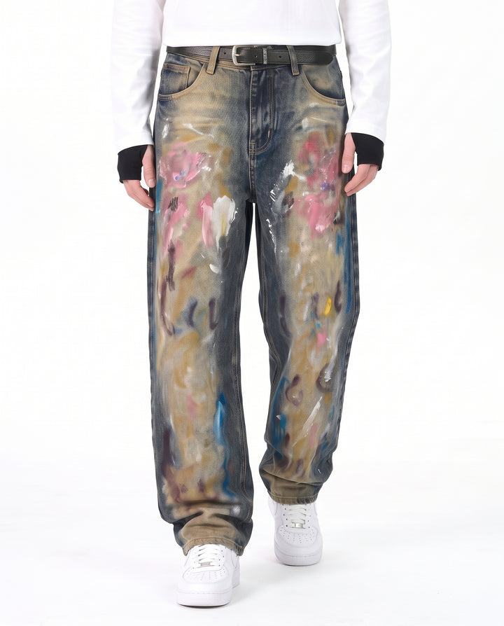 Painted Wide Jeans na3190