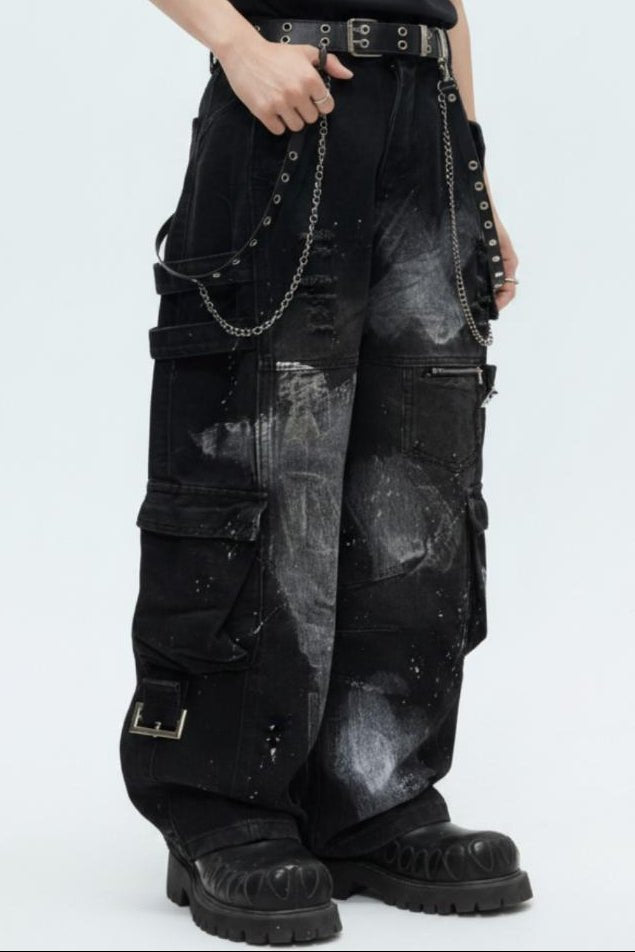 Distressed Cargo Denim  na2583