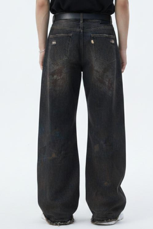 Distressed Wide Jeans  na2624