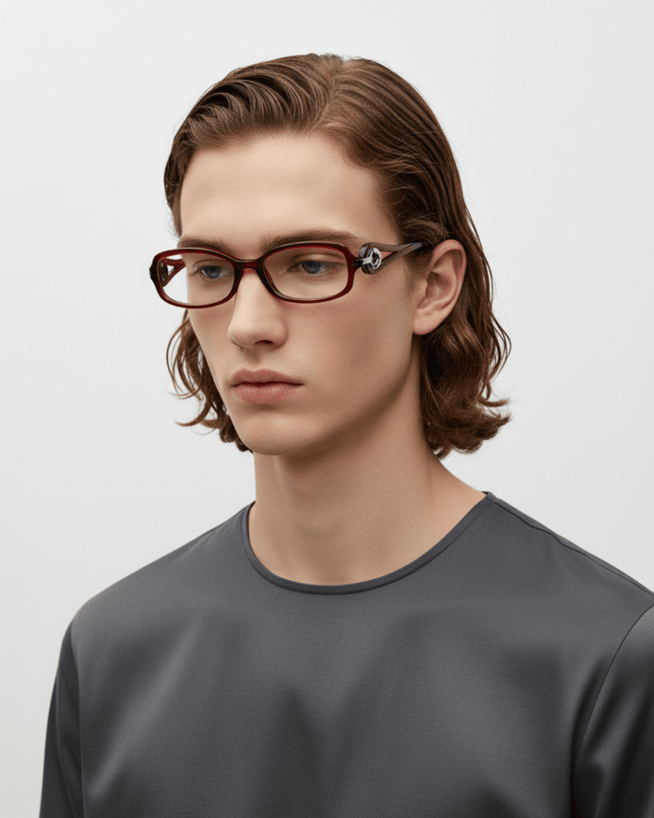 Metal Accent Square Glasses na2344