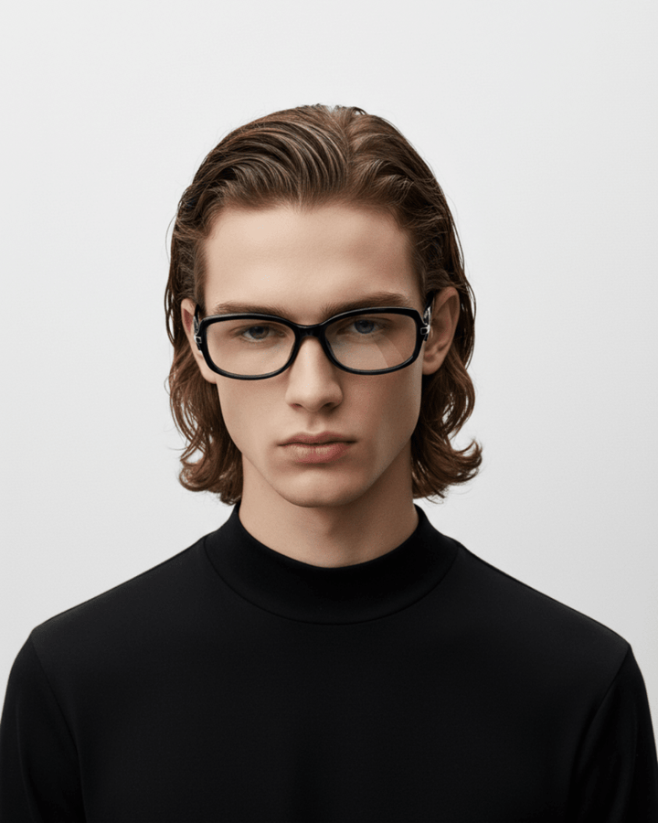 Metal Accent Square Glasses na2344