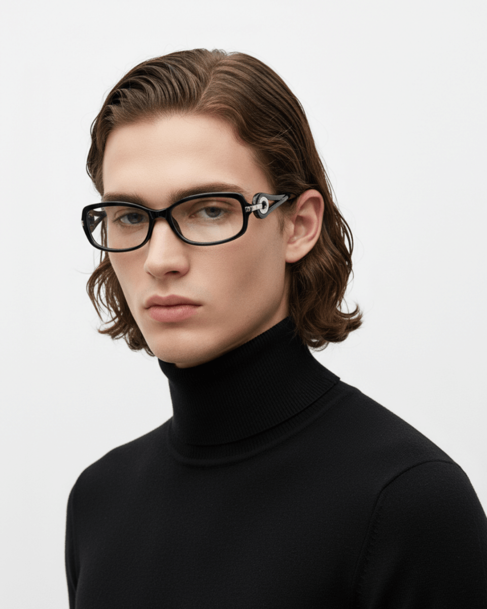 Metal Accent Square Glasses na2344